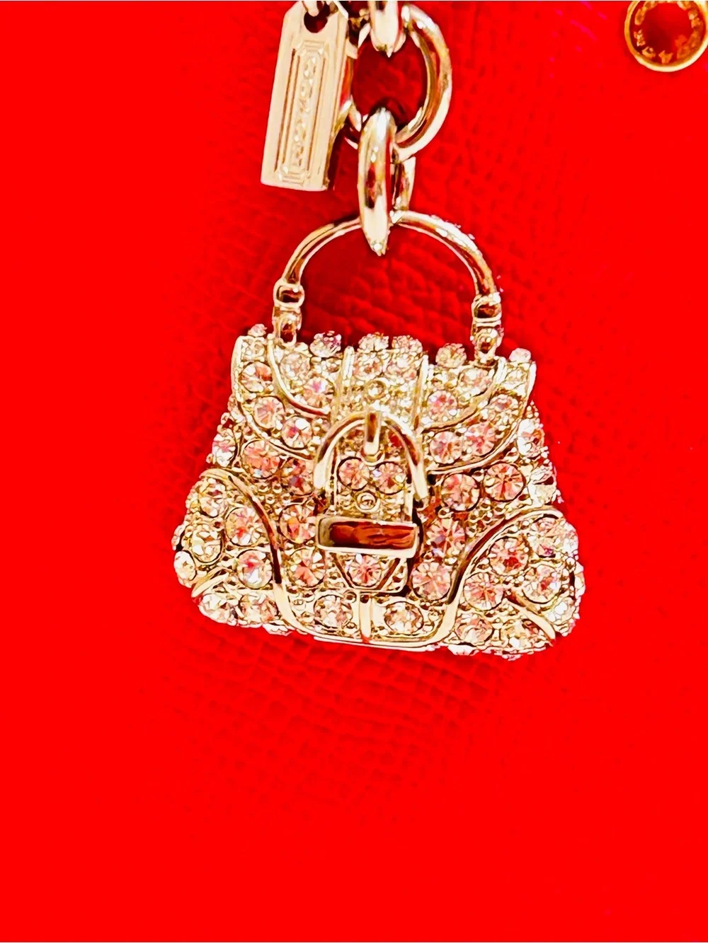 EXTREMELY RARE Coach 3-D Y2K Crystal  SoHo Purse Keychain/ Bag Charm
